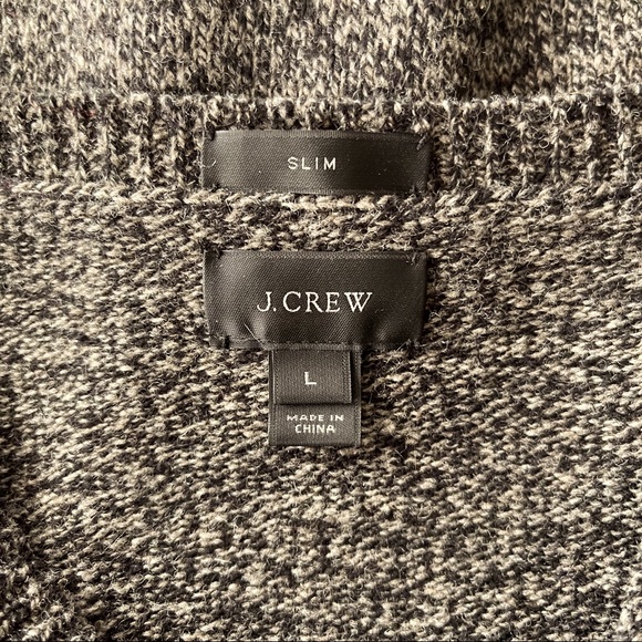J. Crew 100% Lambswool Sweater Gray Black V-Neck Size XL Extra Large - Picture 4 of 5